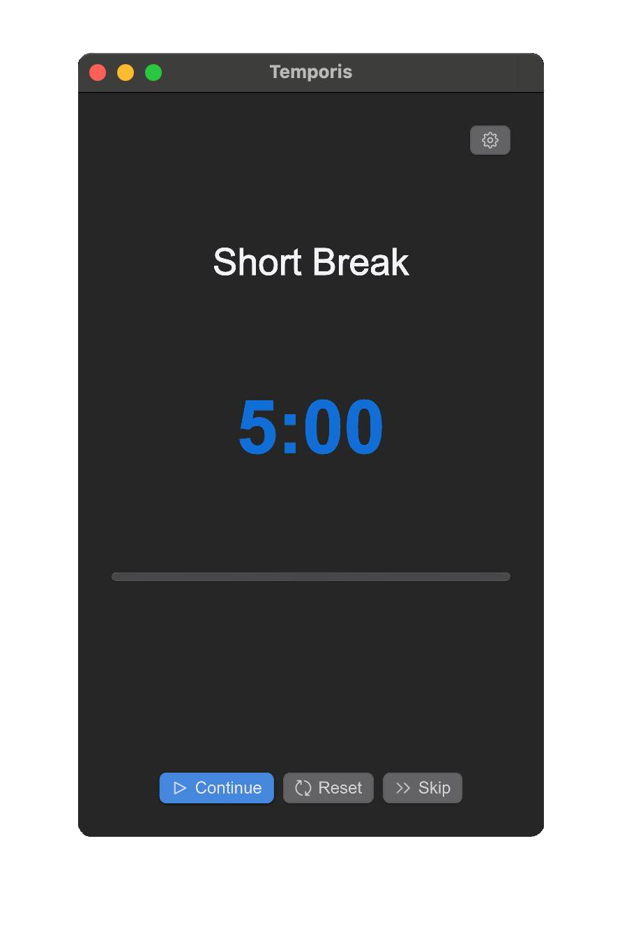 Temporis on macOS - Main Interface